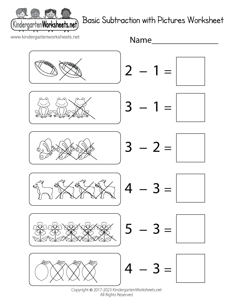 Basic Subtraction Worksheets Kindergarten Subtraction Worksheets