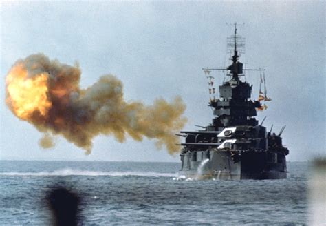 Battleship Firing All Guns At Once