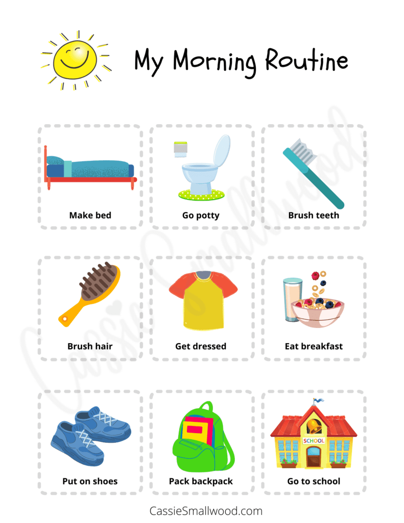 Beautiful Morning Routine Worksheet Free Printable Cut And Paste