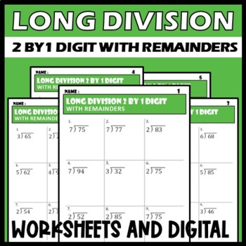 Beginning Division Worksheets Dividing 2 Digits By 1 Digit Numbers Review Sheet