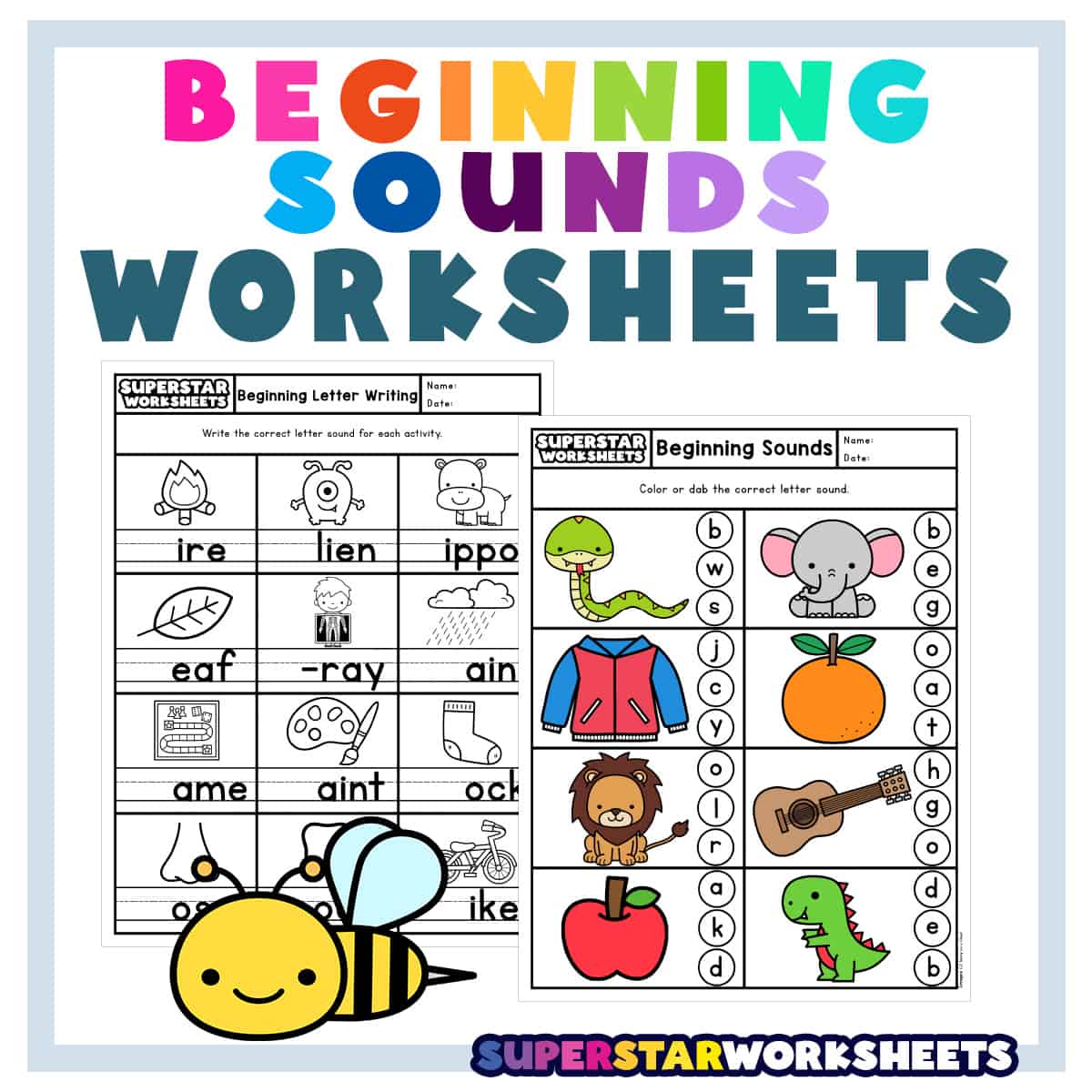 Beginning Sounds Worksheets Superstar Worksheets