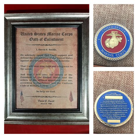 Better Us Military Oath Of Enlistment Coin Certificate All Etsy