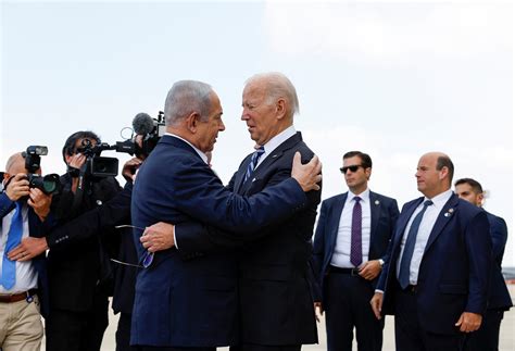 Biden Embraces Israel S Prime Minister And President On His Arrival In Tel Aviv