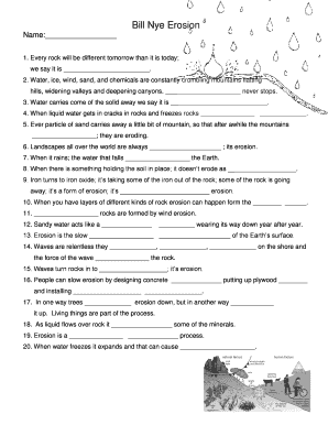 Bill Nye Erosion Worksheet E Streetlight Com