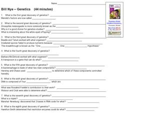 Bill Nye Genetics Video Worksheet Answers Printable Word Searches