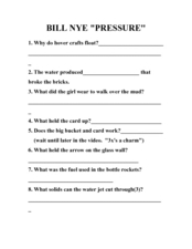 Bill Nye Pressure Video Worksheet By Jjms Tpt