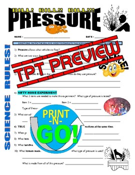 Bill Nye The Science Guy Pressure Forces Motion Video Worksheet