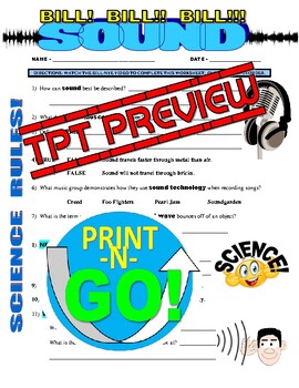 Bill Nye The Science Guy Sound Worksheet Answer Key Scienceworksheets Net