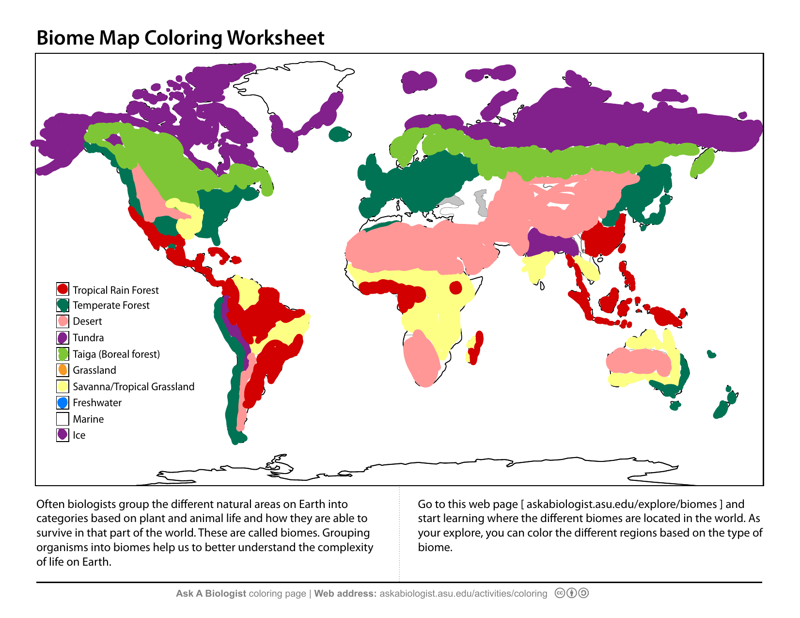 Biome Map Coloring Worksheet: Complete Answer Key Revealed