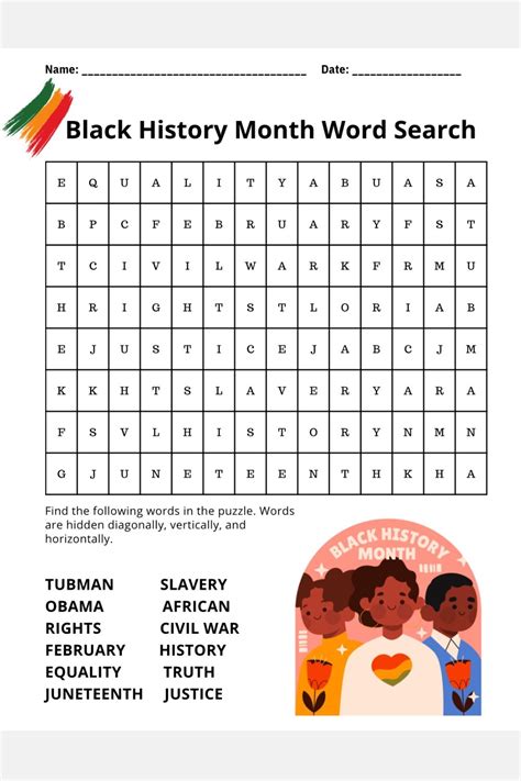 Black History Month Word Search Woo Jr Kids Activities Children S Publishing