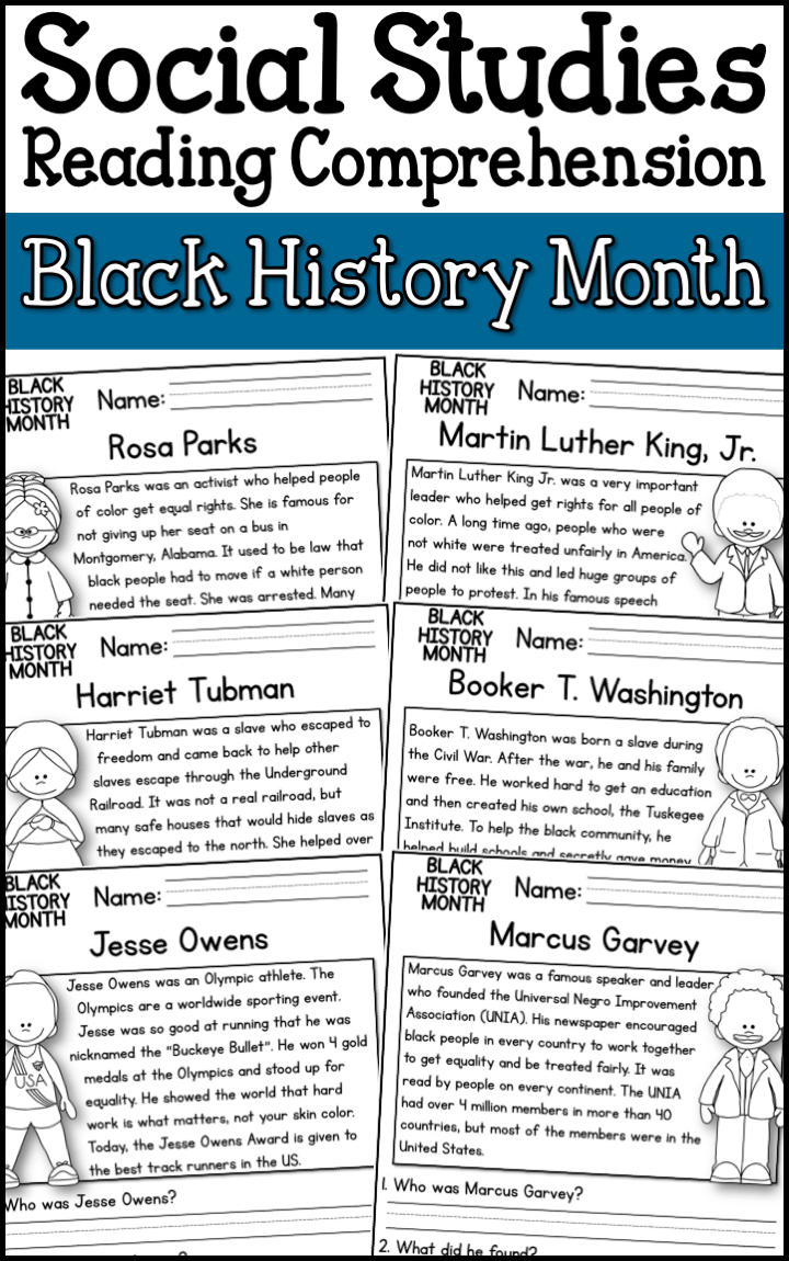 Black History Social Studies Worksheets Black History Month Activities