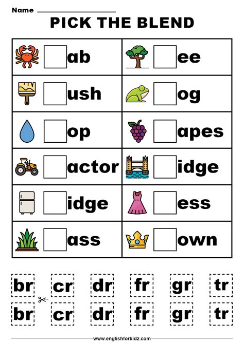 Blended Consonants Worksheets Free