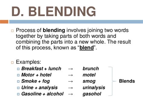 Blending In Morphology