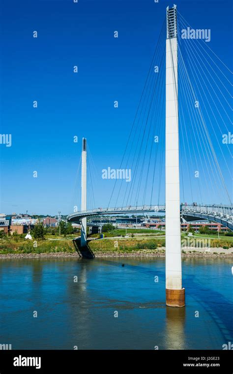 Bob Kerrey Pedestrian Bridge Crossing The Missouri River From Nebraska To Iowa Omaha Nebraska