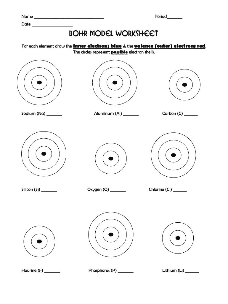 Bohr Model Worksheet Answers Zipworksheet Com