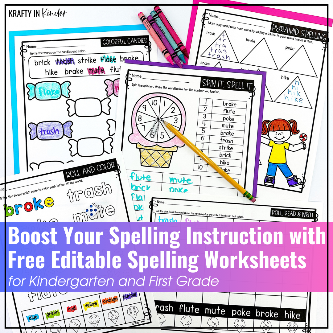 Boost Your Spelling Instruction With Free Editable Spelling Worksheets For Kindergarten And