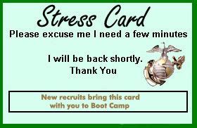 Boot Camp Stress Card: Coping with Military Training Pressure