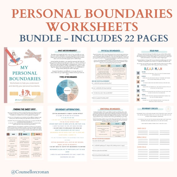 Boundaries Workbook Dbt Bundle Boundaries Worksheets Etsy