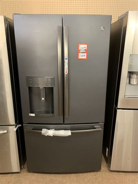 Brand New Scratch And Dent Ge 27 8 Cu Ft French Door Refrigerator With Door Indoor Black Slate