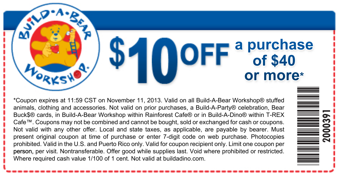 Build A Bear Printable Coupon