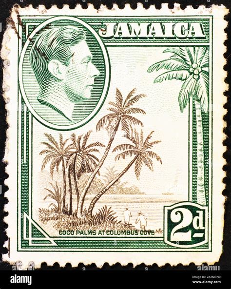 Bunch Of Palms On Jamaican Vintage Stamp Stock Photo Alamy