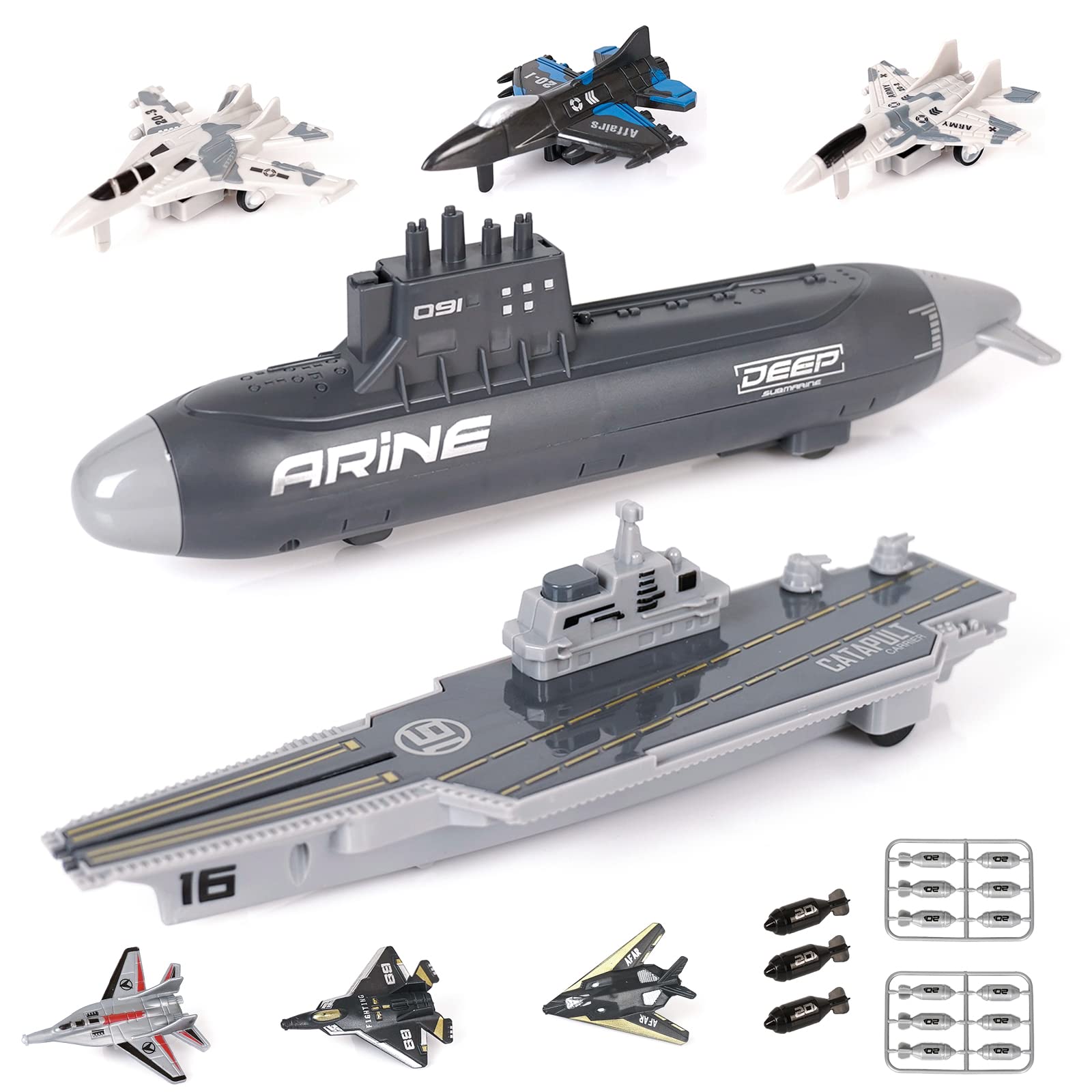 Buy Aircraft Carrier Naval Ship Toy Play Set With Small Scale Model Planes Fighter Jets