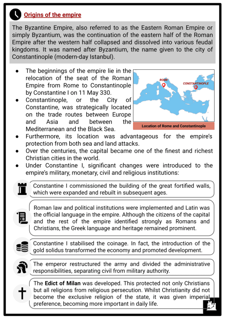 Byzantine Empire Worksheet