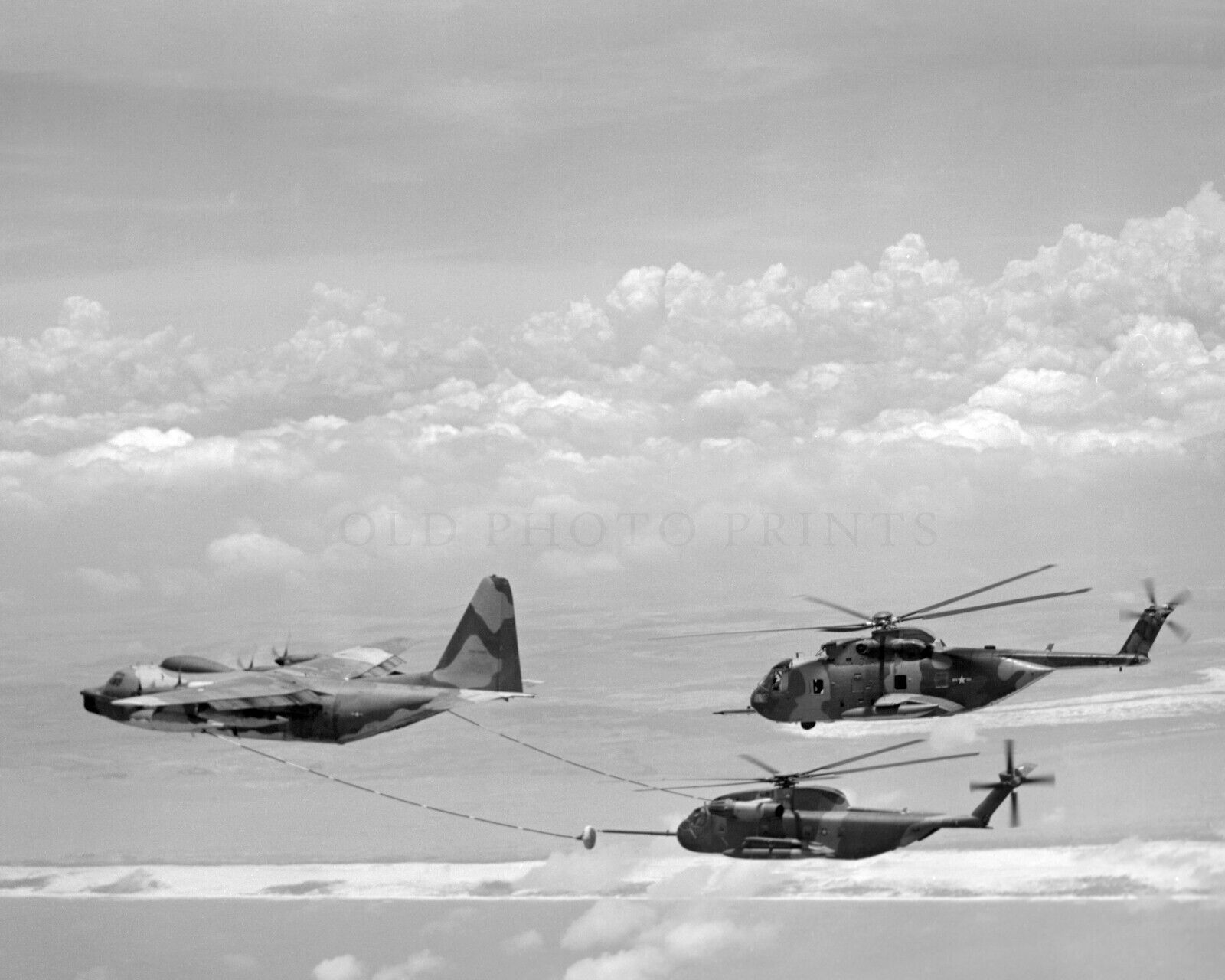 C 130 Hercules Refueling Helicopter Photo Jolly Green Giant Vietnam