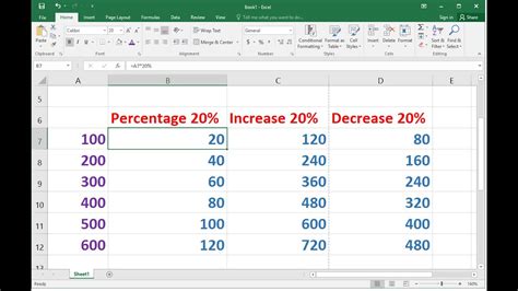 Calculate Percentage Increase With Excel