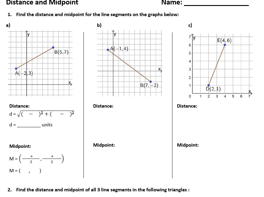 Calculating Distance And Midpoint Teaching Resources