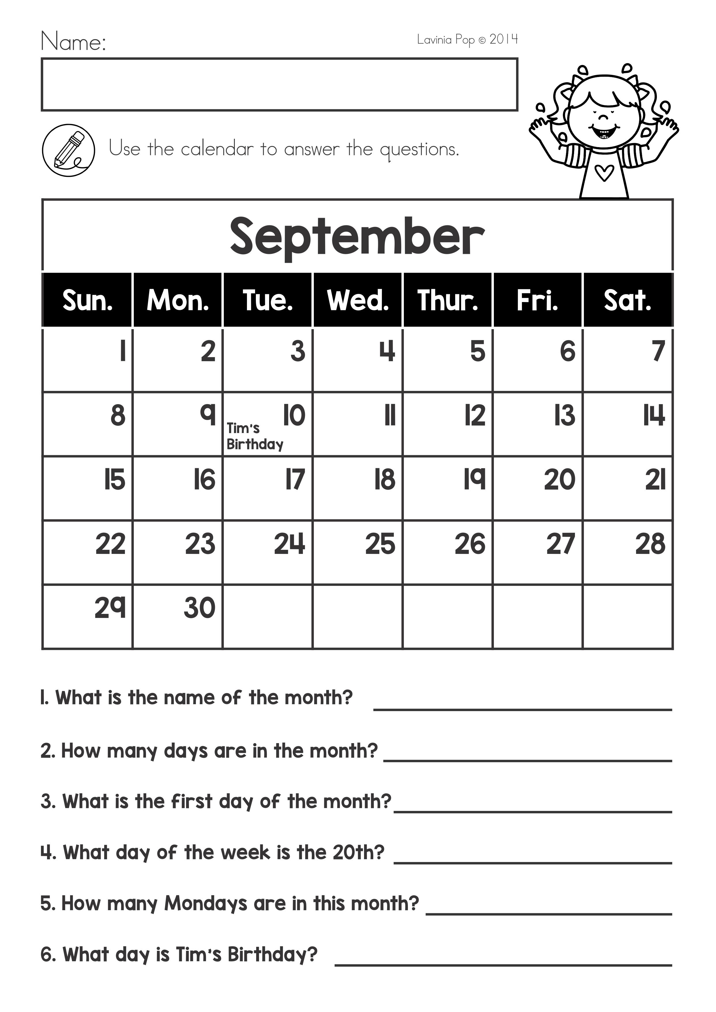 5 Fun Calendar Worksheets for Grade 2 Kids