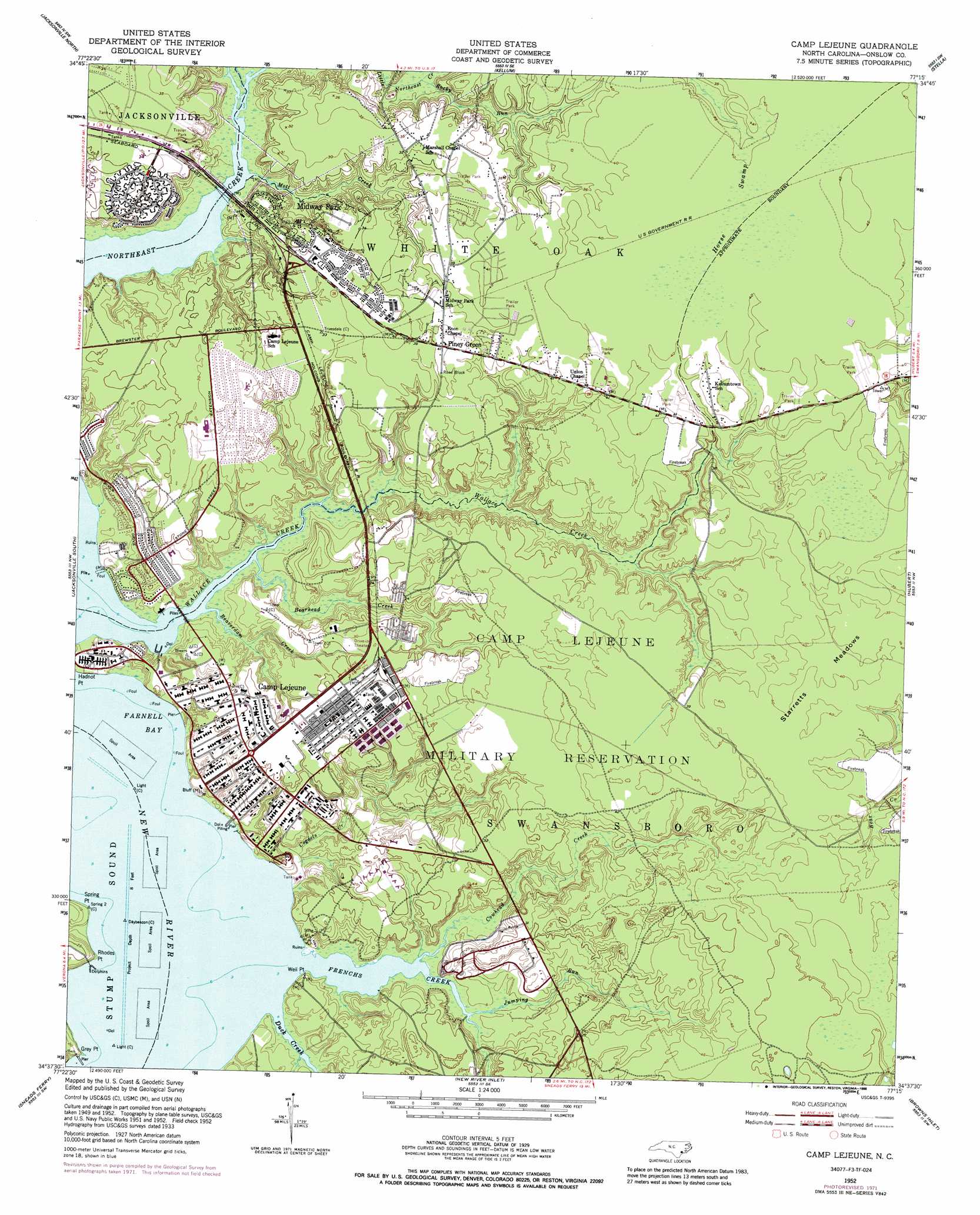 Camp Lejeune Marine Base Map