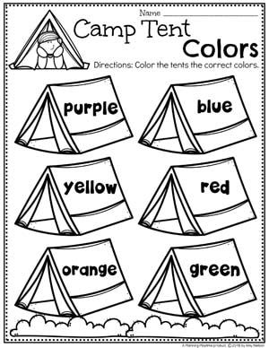 Camping Worksheets Preschool Planning Playtime