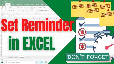 Set Calendar Reminders In Excel