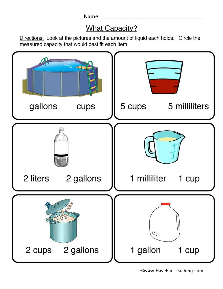 Capacity Worksheets Worksheets For Grade 3 Time To The Hour Ordinal