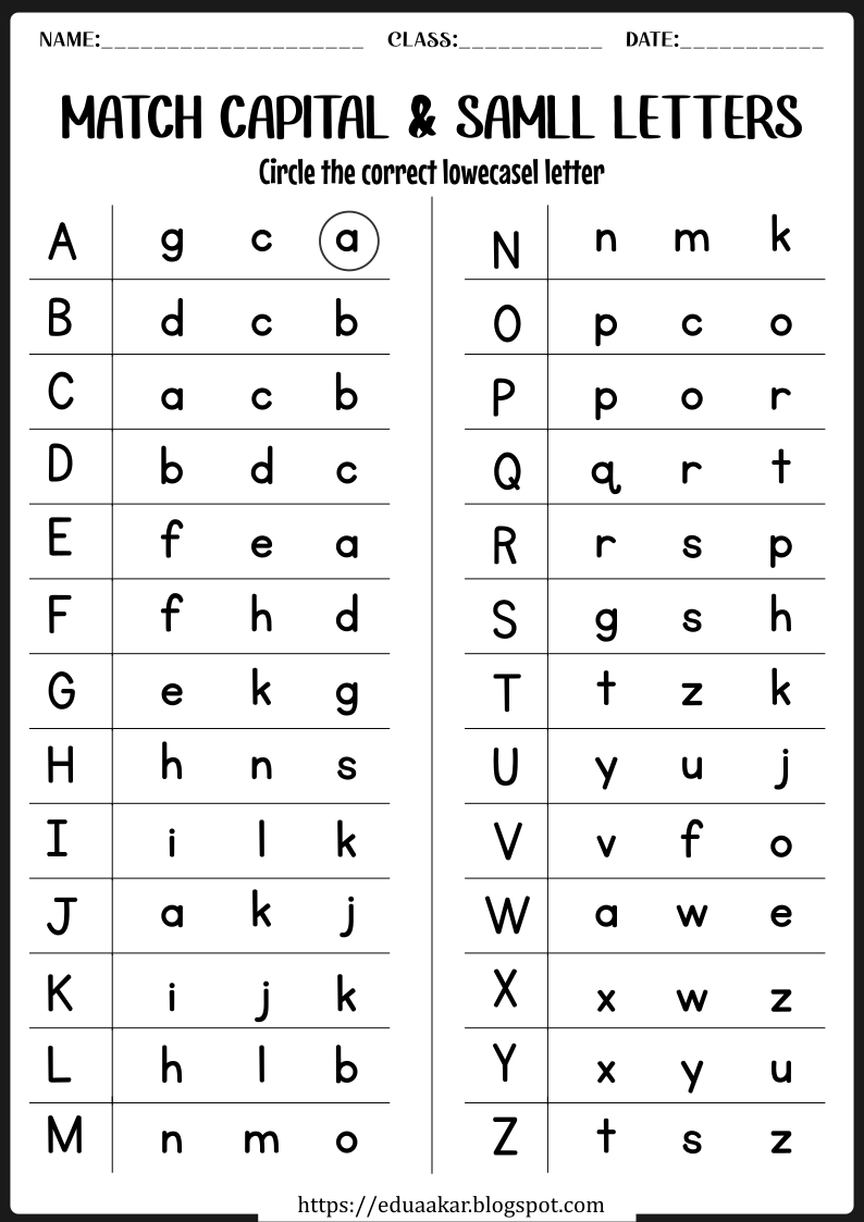 Capital Letters Worksheets For Preschool And Kindergarten K5 Learning