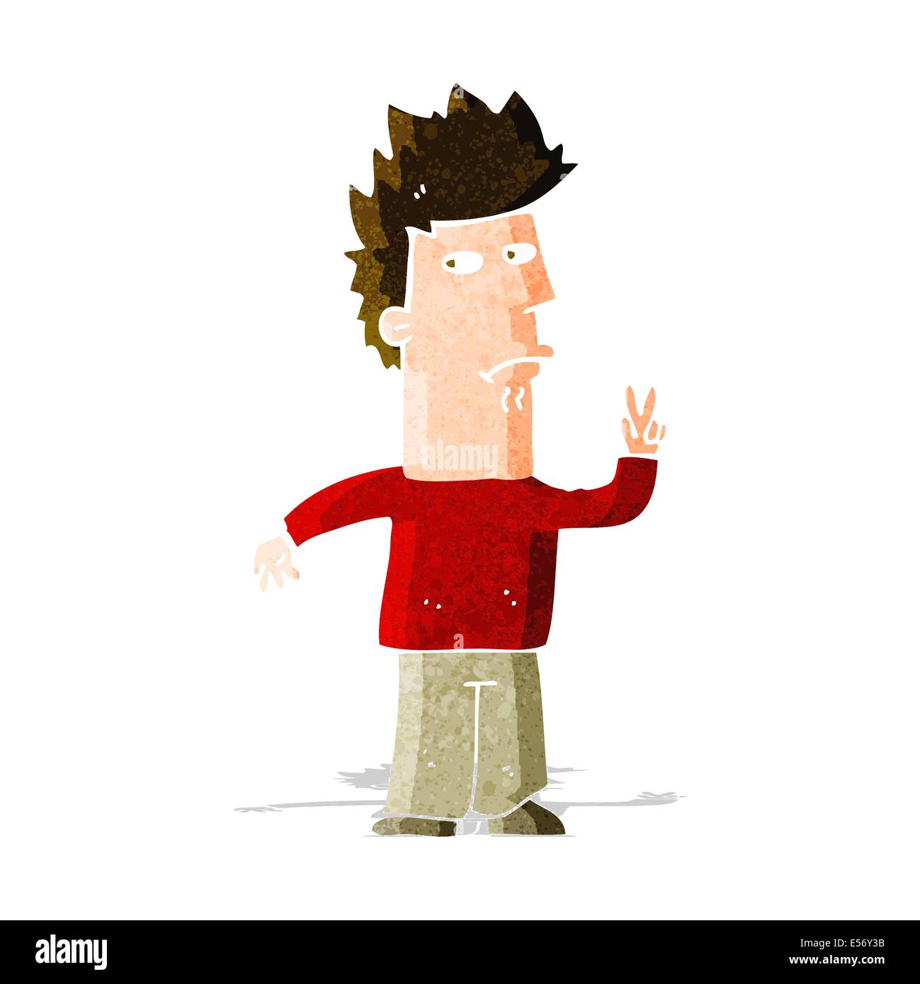 Cartoon Man Giving Peace Sign Stock Vector Image Amp Art Alamy