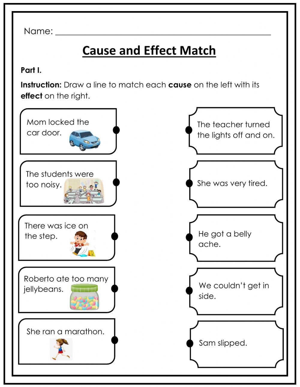 Cause And Effect Examples 3Rd Grade