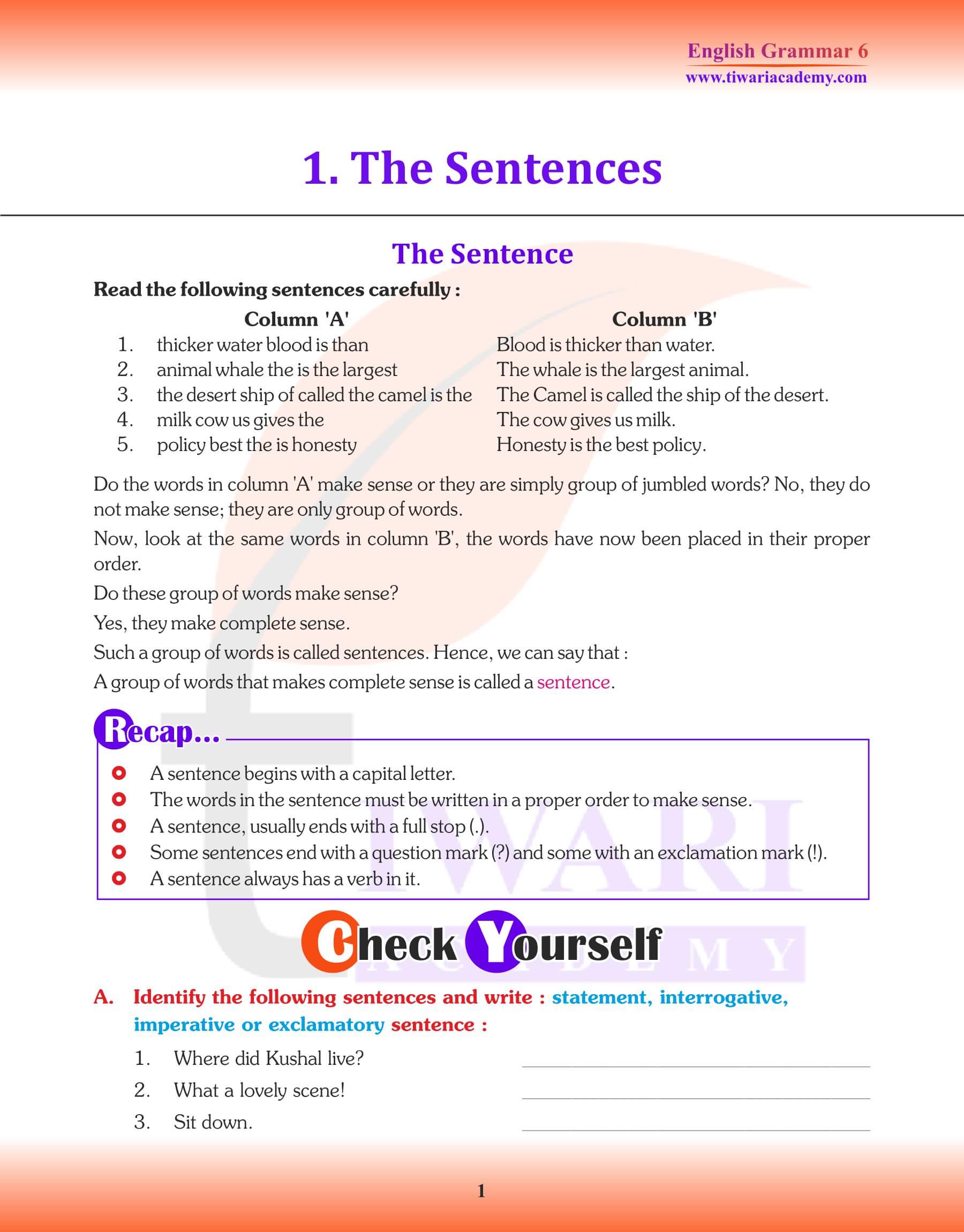 Cbse Class 6 English Grammar Worksheets Worksheets Library