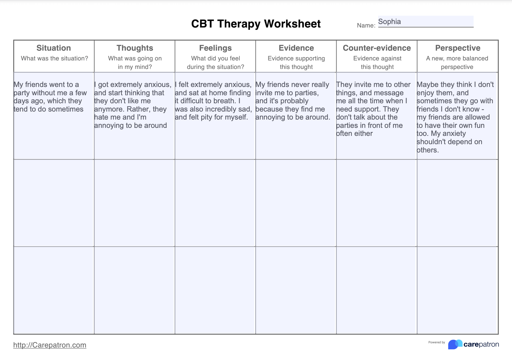 Cbt For Anxiety Cbt Worksheets For Teens And Adults Counseling Handout