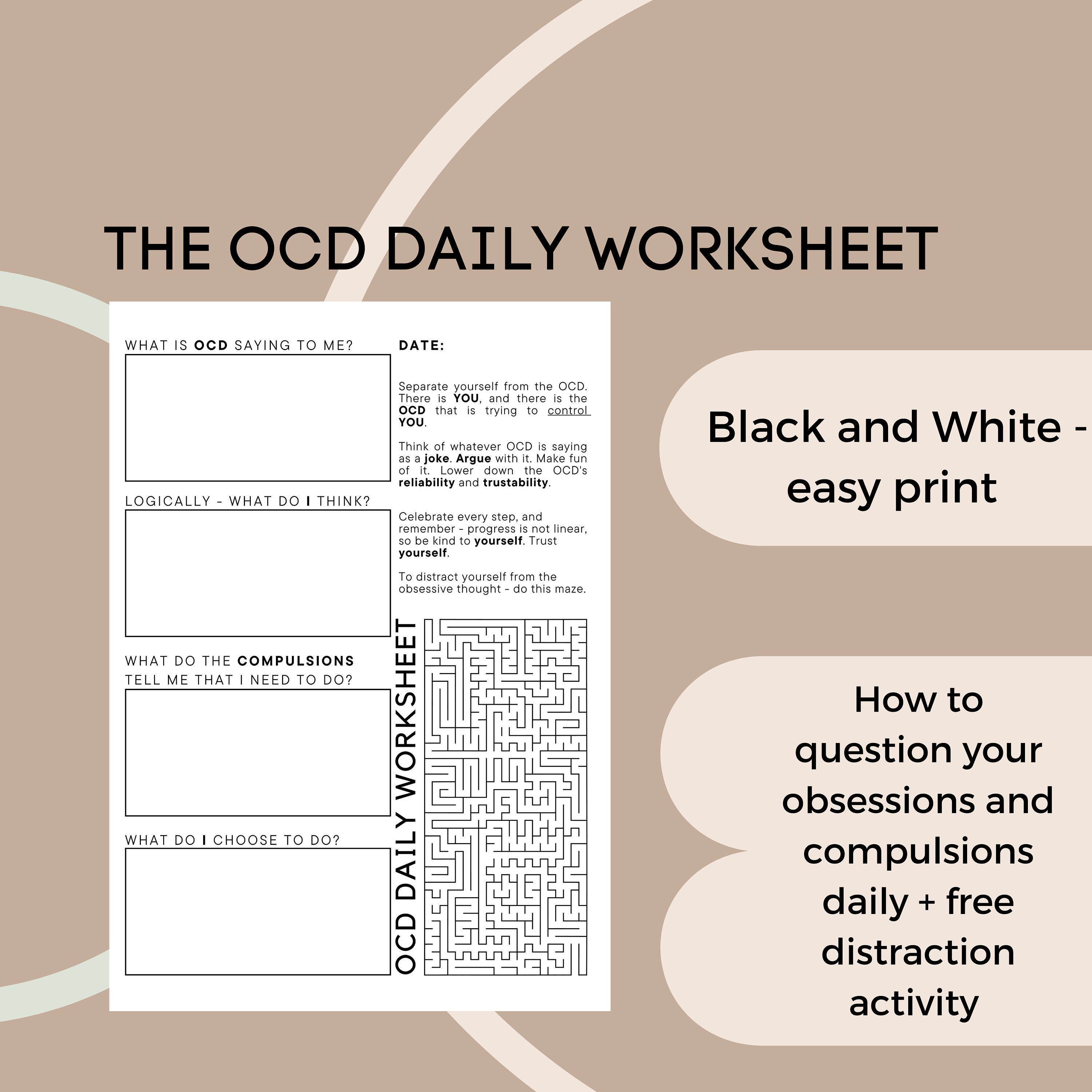 Cbt For Ocd Worksheets Printable Word Searches