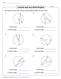 Central And Inscribed Angles Worksheet Printable Word Searches