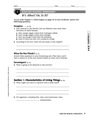 Chapter 2 Directed Reading Worksheet Fill Online Printable Fillable