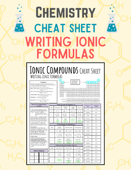 Chemistry Cheat Sheet Writing Ionic Compound Formulas Study Guide