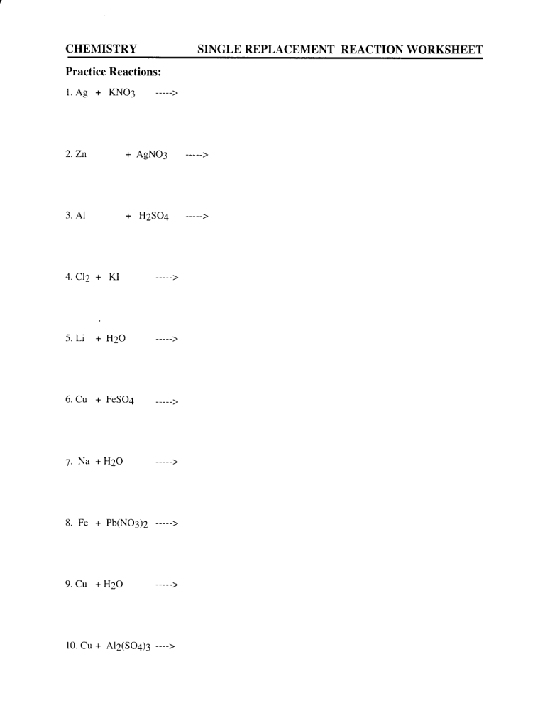 5 Essential Tips for Single Replacement Reaction Worksheets