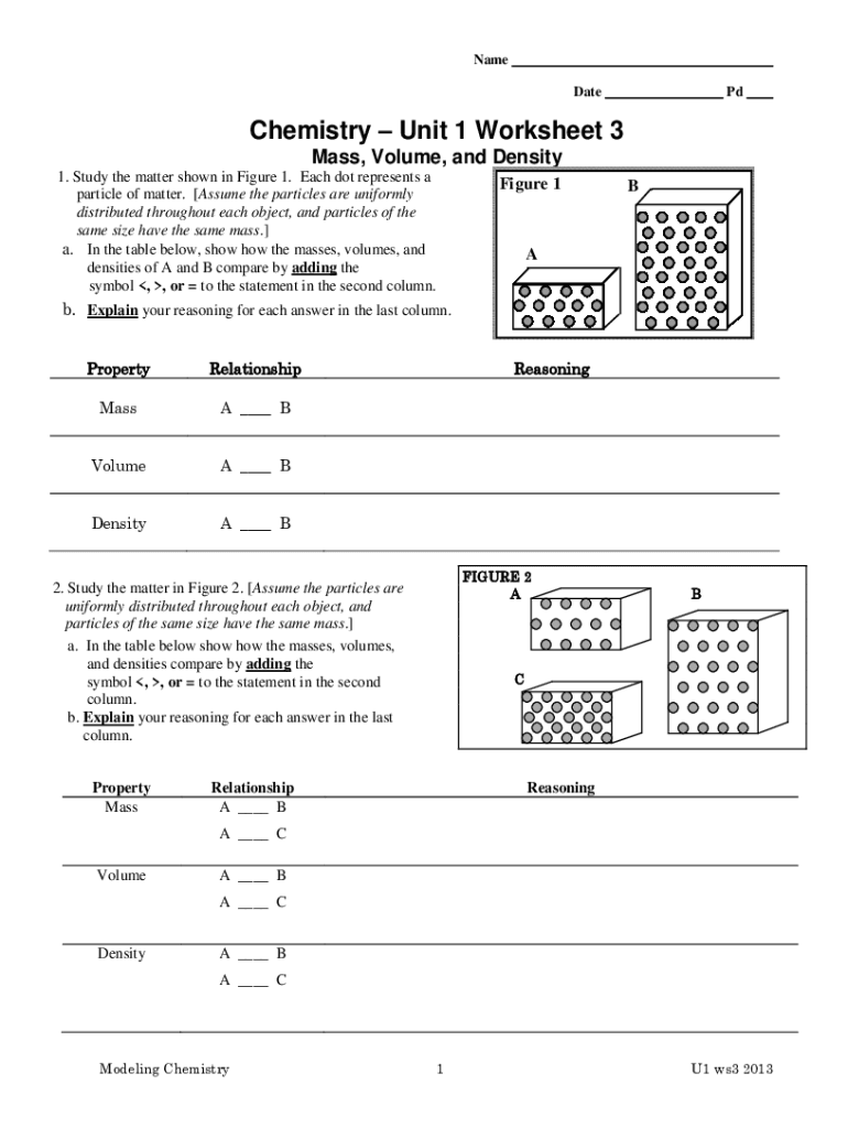 Chemistry Unit 1 Worksheet 3: Essential Insights