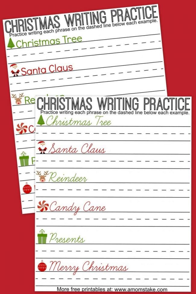 Christmas Tree Handwriting Worksheet