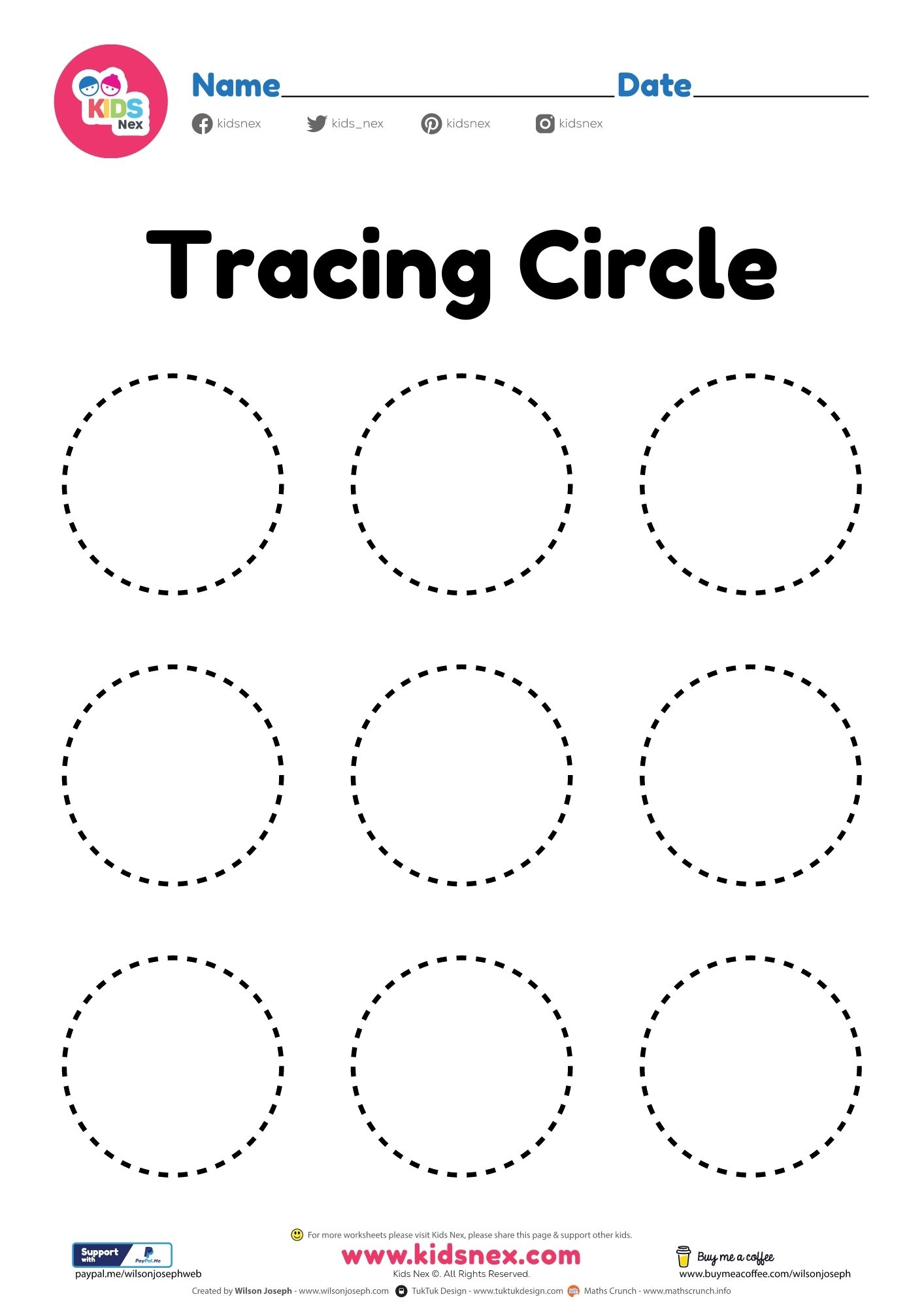 Circle Worksheet Color Trace Connect Draw Supplyme