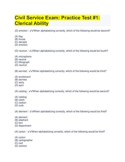 Civil Service Exam Practice Test