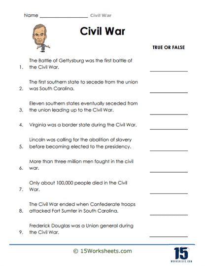 Civil War Worksheet Pdf Scouting Web